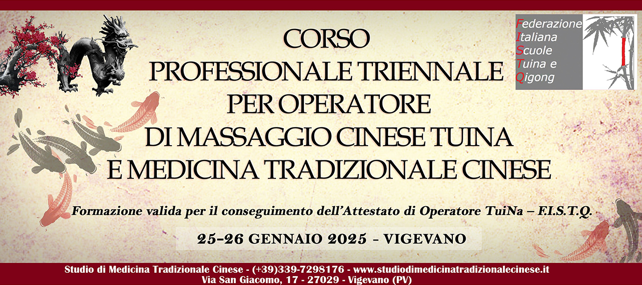 Corso Professionale Triennale per Operatore di Massaggio Cinese TuiNa e Medicina Tradizionale Cinese - Vigevano (PV)