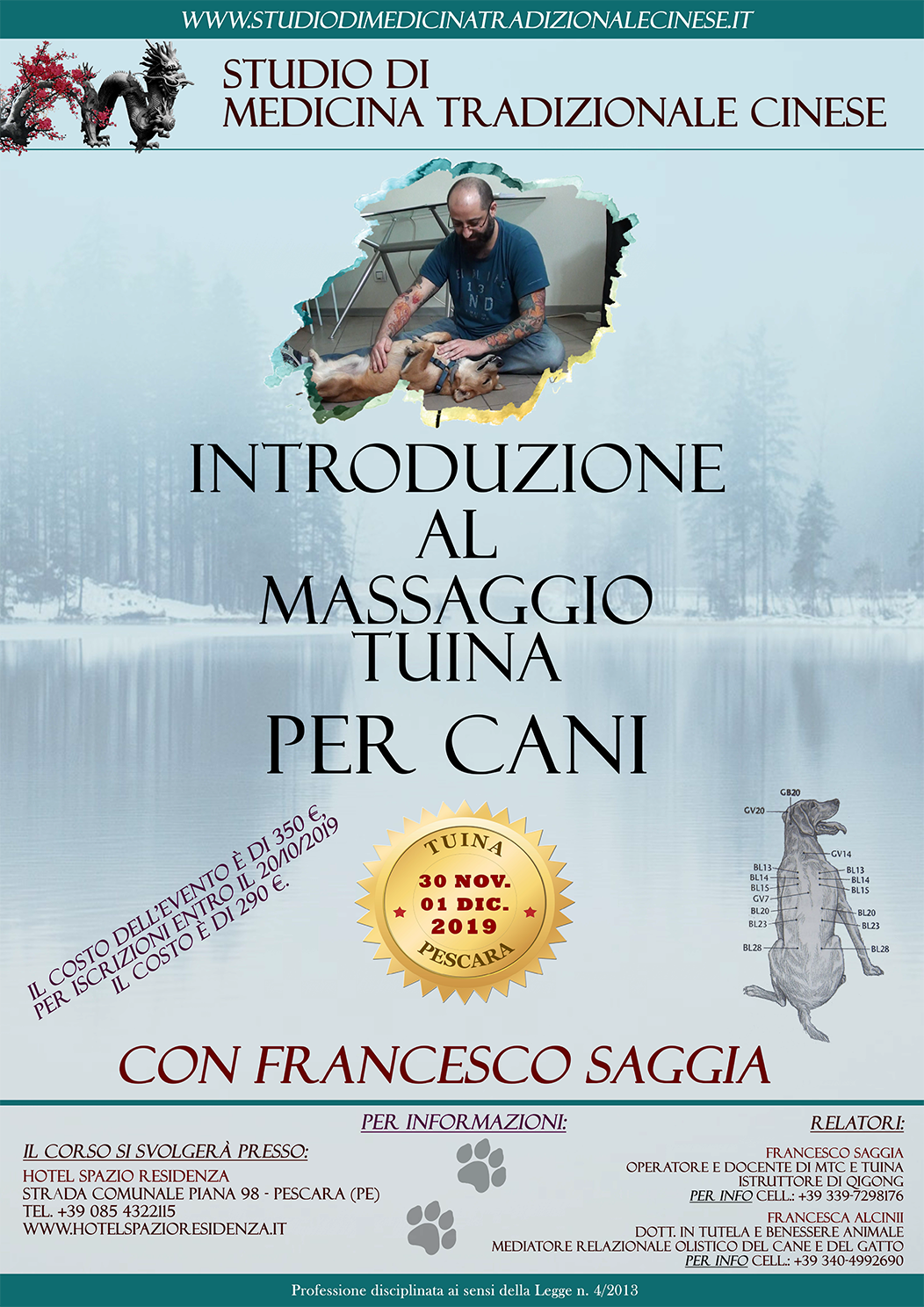 Corso Introduzione al Massaggio TuiNa per i Cani